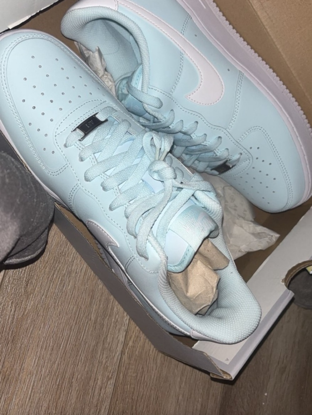 Nike Air Force 1 Low Men's Athletic Shoes - Light Blue/White
